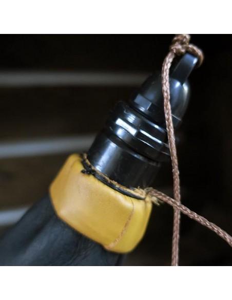 Bota Porrón de Vino de Pez Color Oscuro AUTÉNTICA PIEL DE CABRA