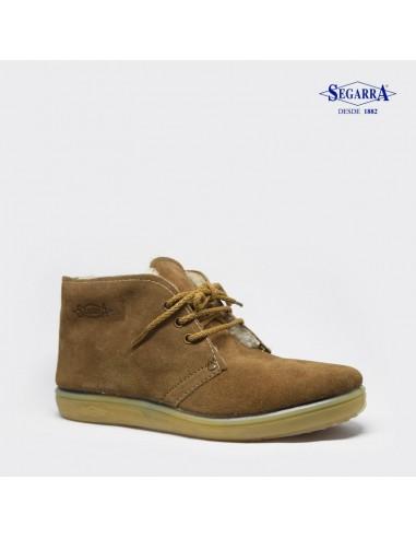 Bota Segarra Modelo 100 Borreguito Invierno Color Natural Fabricado en España en Piel Serraje