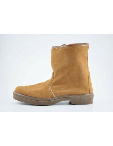 Bota Cremallera Alta Huron 090 Color Natural Piel Serraje