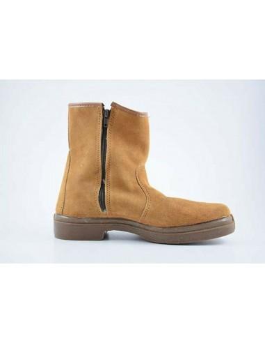 Bota Cremallera Alta Huron 090 Color Natural Piel Serraje