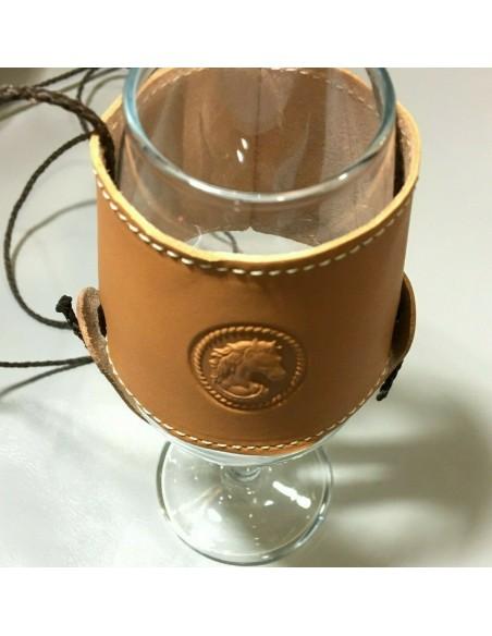 Porta cata vino de piel