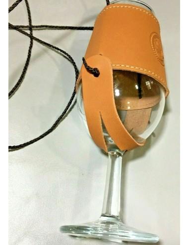 Porta CATA VINO de Piel para Ferias y Romerías