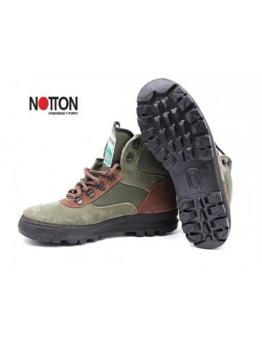 Bota NOTTON 50 Trekking y Senderesmo Kaki Suela de Caucho Antideslizante y Resistente a la abrasión Fabricada en España