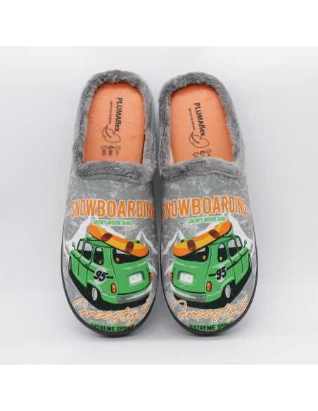 Zapatillas Plumaflex abierta hombre de estar por casa Coche 12229 Gris Zapatillas Plumaflex abierta hombre de estar por casa Coche 12229 Gris