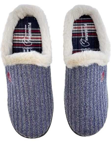 Zapatillas Plumaflex abierta hombre de estar por casa 12291 Jeans Lana Priorat