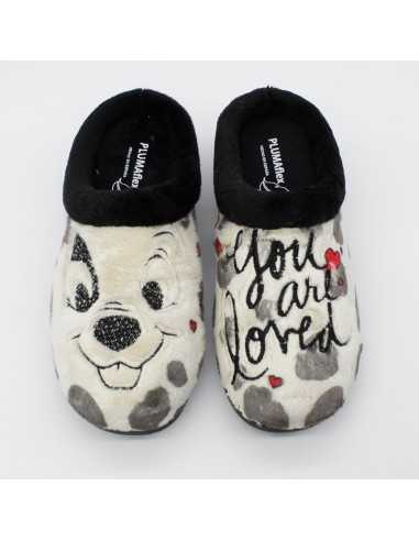 Zapatillas Plumaflex abiertas Chica Mujer de casa con Plantilla Extraíble 12281 Dálmatas