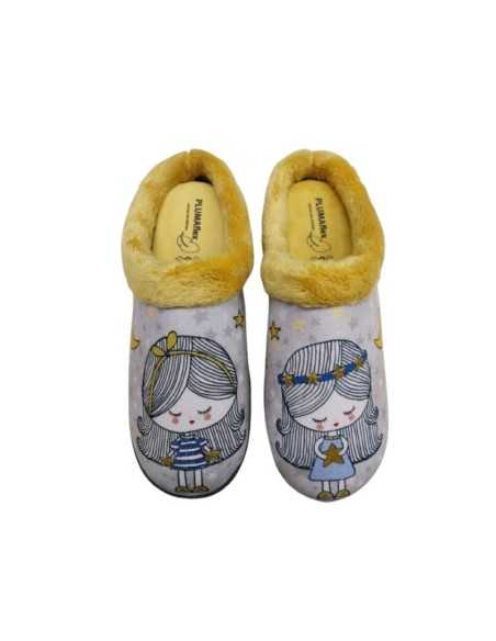 Zapatillas Plumaflex abiertas Chica Mujer de casa con Plantilla Extraíble 12213 Chica Luna