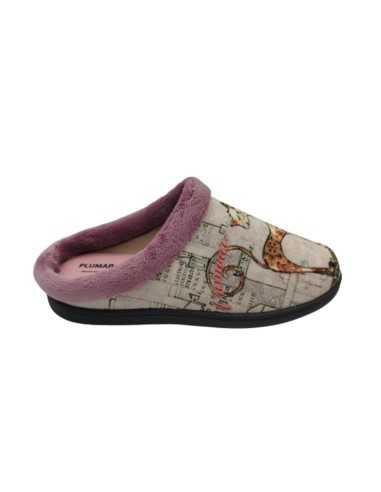 Zapatillas Plumaflex abiertas Chica Mujer de casa con Plantilla Extraíble 12213 Gato Paris