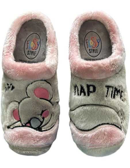Zapatillas Flossy de Descalzarse para Chica con Plantilla de descanso 26-183 Ratón Niebla Zapatillas Flossy de Descalzarse para Chica con Plantilla de descanso 26-183 Ratón Niebla