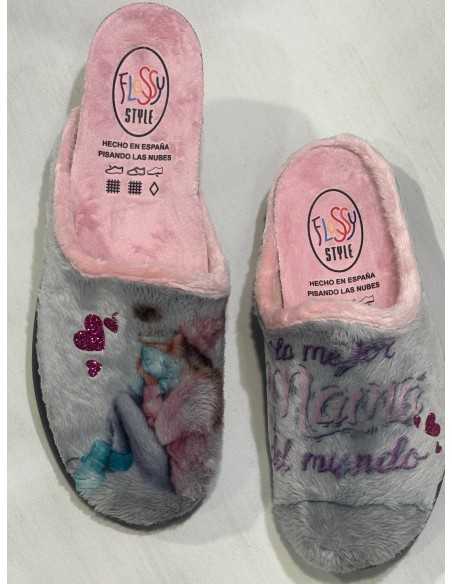 Zapatillas Flossy de Descalzarse para Chica con Plantilla de descanso 26-203 Gris La Mejor Mamá del Mundo Zapatillas Flossy de Descalzarse para Chica con Plantilla de descanso 26-203 Gris La Mejor Mamá del Mundo