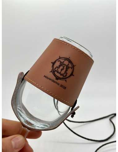 Porta CATA VINO de Piel Grabado y Personalizado a Láser para Ferias y Romerías