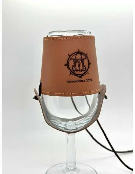 Porta CATA VINO de Piel Grabado y Personalizado a Láser para Ferias y Romerías