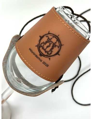 Porta CATA VINO de Piel Grabado y Personalizado a Láser para Ferias y Romerías