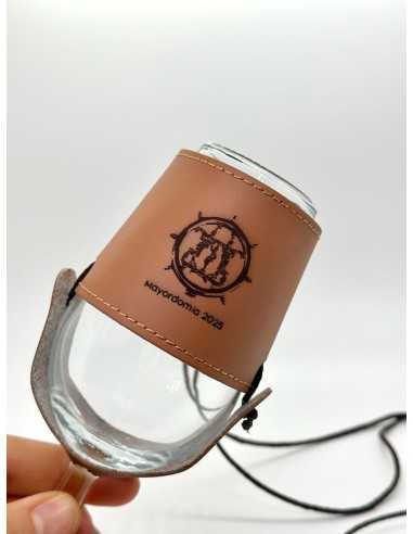 Porta CATA VINO de Piel Grabado y Personalizado a Láser para Ferias y Romerías