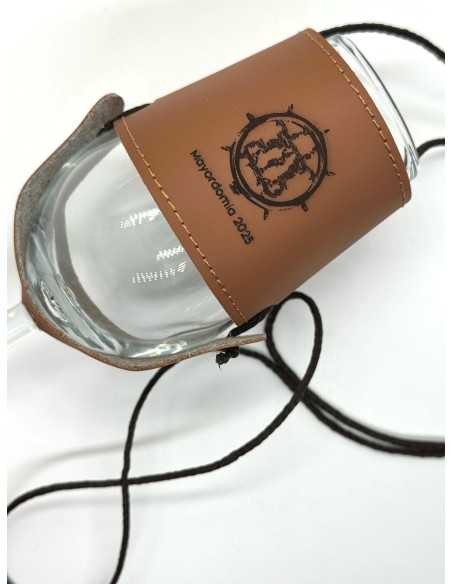 Porta CATA VINO de Piel Grabado y Personalizado a Láser para Ferias y Romerías