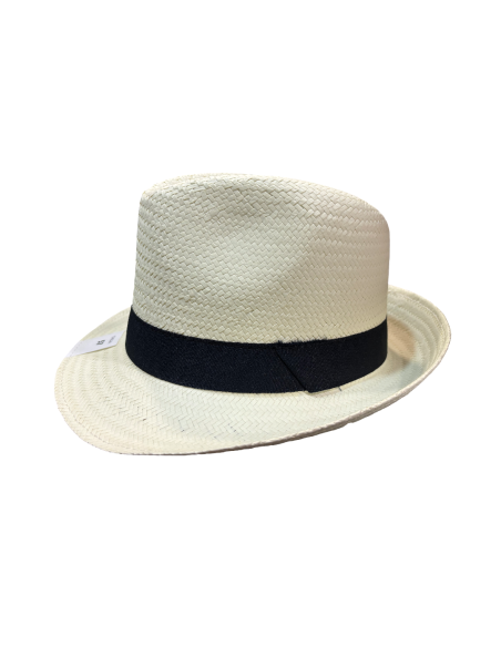 sombrero ala corta blanco
