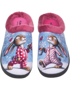 Zapatillas Plumaflex abiertas Chica Mujer de casa con Plantilla Extraíble 12213 Conejos Taza