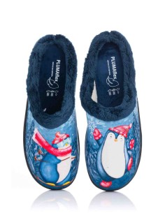 Zapatillas Plumaflex descalzarse Mujer con Plantilla Extraíble 12213 Pingüino Azul