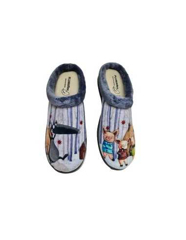 Zapatillas Plumaflex descalzarse Mujer con Plantilla Extraíble 12213 Cerditos