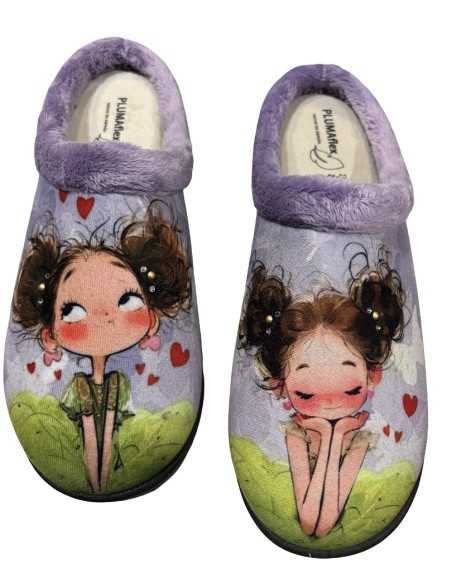 Zapatillas de casa Plumaflex Relax Mujer con Plantilla Extraíble 12213 Chica Moño