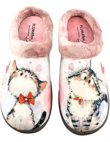 Zapatillas Plumaflex descalzarse Mujer con Plantilla Extraíble 12213 Gatito