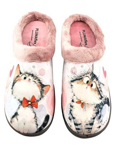 Zapatillas Plumaflex descalzarse Mujer con Plantilla Extraíble 12213 Gatito