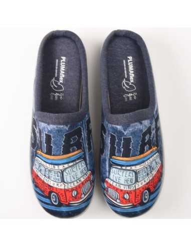 Zapatilla Plumaflex abierta hombre de Entre Tiempo Surf 12340 Azul