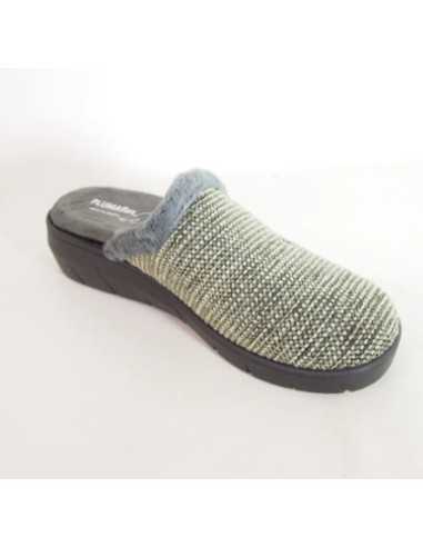 Zapatillas Plumaflex de Mujer con Cuña y Plantilla Extraíble 14237 Kaki