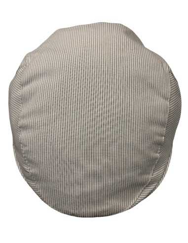 Gorra Campera plana niño rayitas beig | Fabricada en España por Beirets