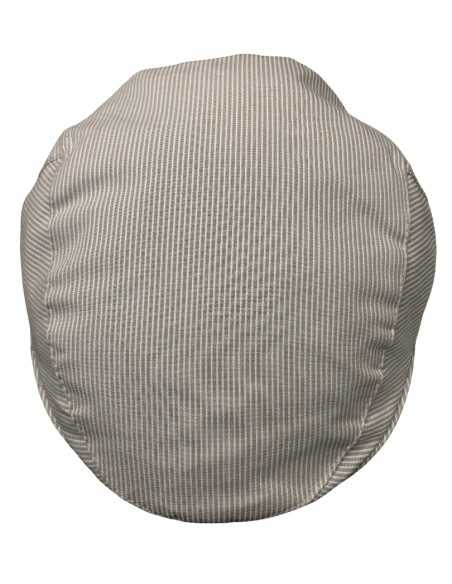 Gorra Campera plana niño rayitas beig | Fabricada en España por Beirets