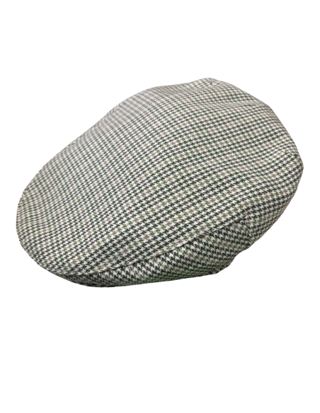 Gorra Campera plana niño pata de gallo verde| Fabricada en España por Beirets