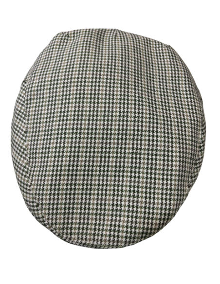 Gorra Campera plana niño pata de gallo verde| Fabricada en España por Beirets