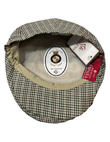 Gorra Campera plana niño pata de gallo verde| Fabricada en España por Beirets