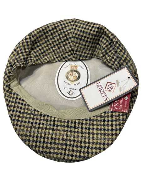 Gorra Campera plana niño cuadritos verdes| Fabricada en España por Beirets