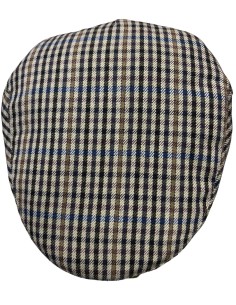 Gorra Campera plana niño cuadros beig, marrón y azules| Fabricada en España por Beirets 2