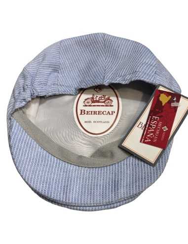 Gorra Campera plana niño rayitas azules | Fabricada en España por Beirets