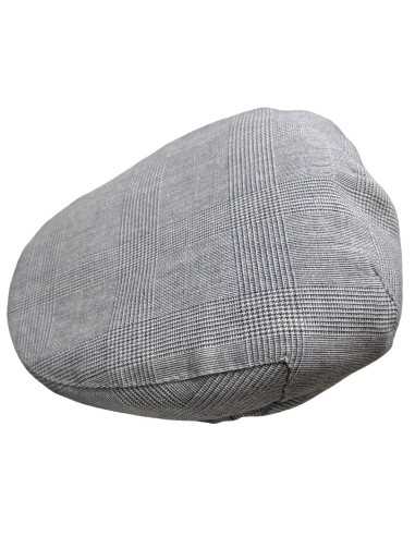 Gorra Campera plana niño cuadritos azules mil rayas | Fabricada en España por Beirets