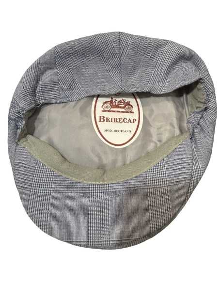 Gorra Campera plana niño cuadritos azules mil rayas | Fabricada en España por Beirets