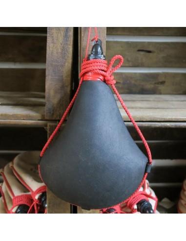 Bota de Vino de Pez Recta Color Oscuro AUTÉNTICA PIEL DE CABRA