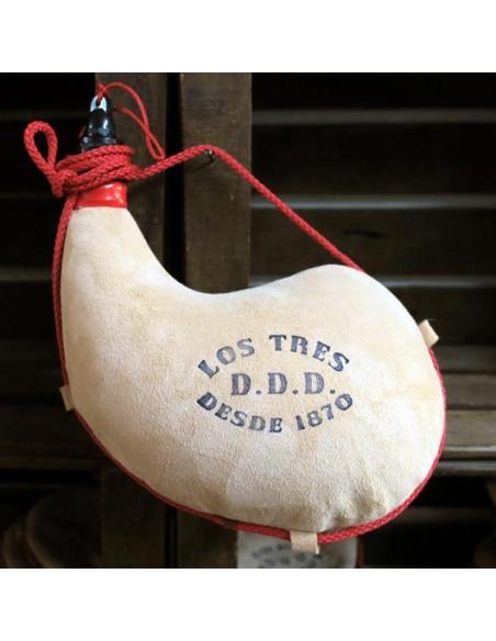 Bota de Vino de Pez Curva Color Natural AUTÉNTICA PIEL DE CABRA