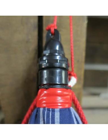 Bota de Vino forrada de Tela de rayas o hiervas - Se dobla y guarda en el bolsillo