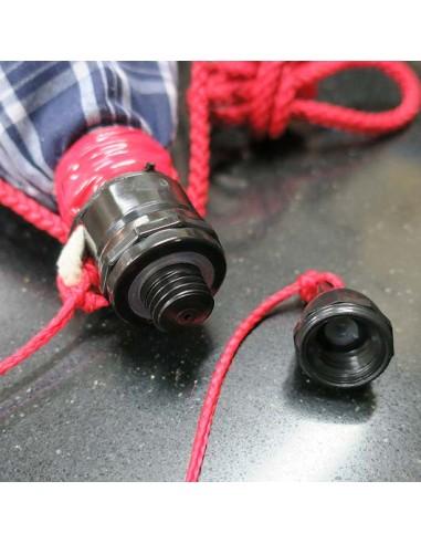 Bota de Vino forrada de Tela de rayas o hiervas - Se dobla y guarda en el bolsillo