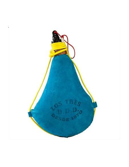 Bota de Vino Color Azul Claro AUTÉNTICA PIEL DE CABRA